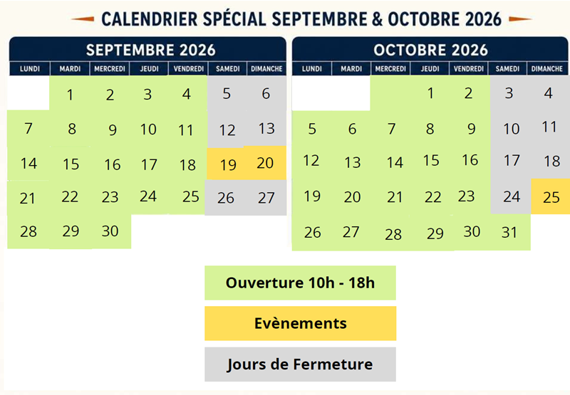 Ouverture septembre octobre