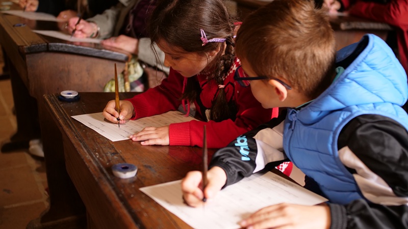 Ecriture à la plume à l'école 1900