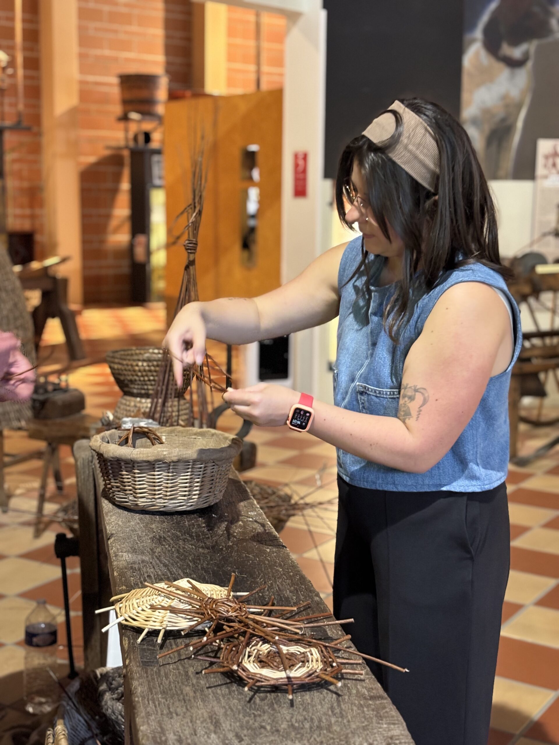 Une petite réalisation  de vannerie faite par le visiteur